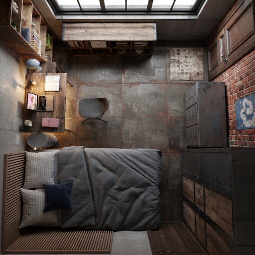Dark Academia aesthetic with bookshelves, brass lamp and deep green tones