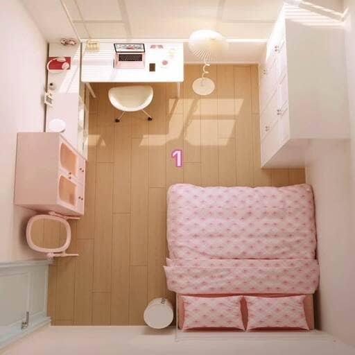 Barbiecore bedroom aesthetic with saturated pink walls